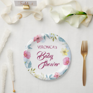 Baby shower voor gepersonaliseerde Waterverf voor Papieren Bordje