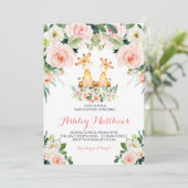 baby shower voor giraferrobloem kaart (Staand voorkant)