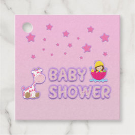 Baby shower voor Girl Stars en Giraffe Bedankjes Labels