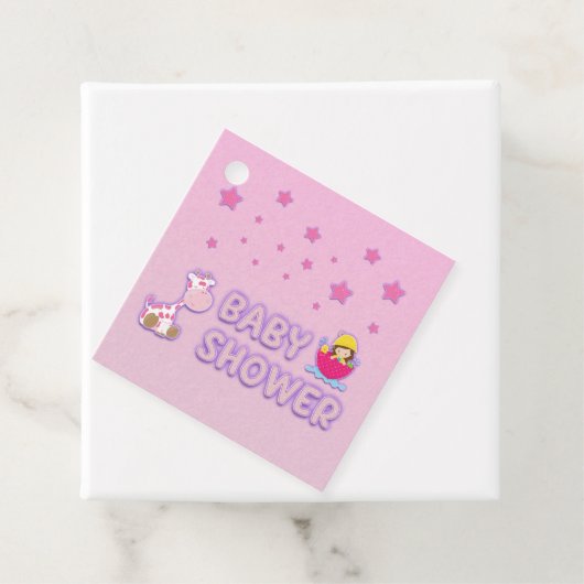 Baby shower voor Girl Stars en Giraffe Bedankjes Labels (In situ)
