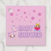 Baby shower voor Girl Stars en Giraffe Bedankjes Labels (Voorkant)