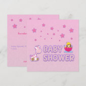 Baby shower voor Girl Stars en Giraffe Kaart (Voorkant / Achterkant)