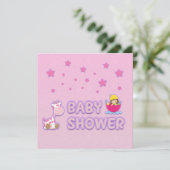 Baby shower voor Girl Stars en Giraffe Kaart (Staand voorkant)