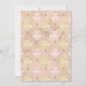 Baby shower voor Goud en roze hot-air ballon Kaart (Achterkant)