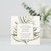 Baby shower voor goudpalm kaart (Staand voorkant)