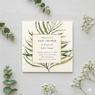 Baby shower voor goudpalm kaart