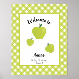 Baby shower voor groene appelen poster