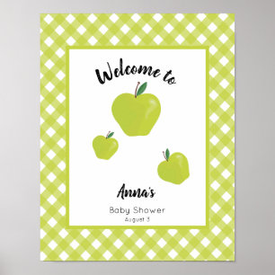 Baby shower voor groene appelen poster