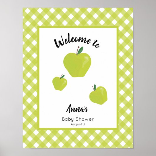 Baby shower voor groene appelen poster (Voorkant)