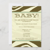 Baby shower voor groene en bruine zebra kaart (Achterkant)