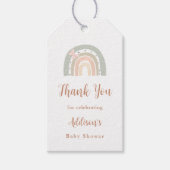 Baby shower voor groene en peach Boho-regenboog Cadeaulabel (Voorkant)