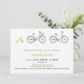 Baby shower voor groene fiets kaart (Staand voorkant)