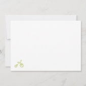Baby shower voor groene fiets kaart (Achterkant)