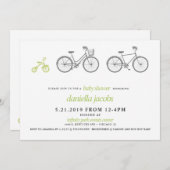 Baby shower voor groene fiets kaart (Voorkant / Achterkant)