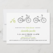 Baby shower voor groene fiets