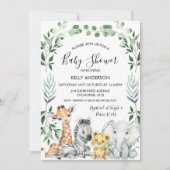 Baby shower voor groene olievlekken met Safari Ani Kaart (Voorkant)