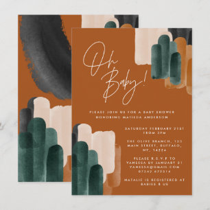 Baby shower voor groene terracotta abstracte water kaart