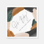 Baby shower voor groene terracotta abstracte water servet (Voorkant)