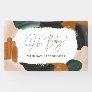 Baby shower voor groene terracotta abstracte water spandoek