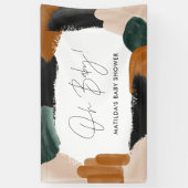 Baby shower voor groene terracotta abstracte water spandoek (Verticaal)