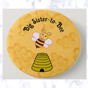 Baby shower voor grote zuster-to-bee-bumblebee ronde button 7,6 cm