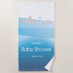 Baby shower voor haaienblauwe Oceaan Strandlaken