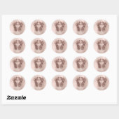Baby shower voor hartklep cadeautje Roze koper Ronde Sticker (Vel)