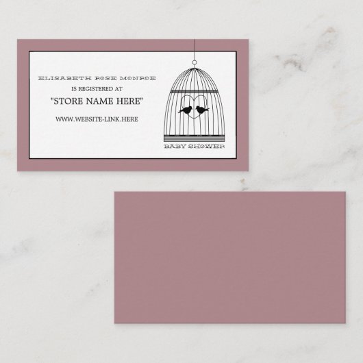  Baby shower voor hartslag Radeauregister Informatiekaartje (Voorkant / Achterkant)