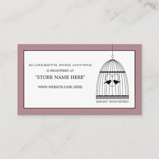  Baby shower voor hartslag Radeauregister Informatiekaartje (Voorkant)