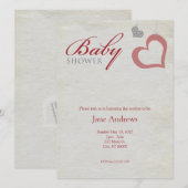 Baby shower voor hartstralen - Rood en zwart Kaart (Voorkant / Achterkant)