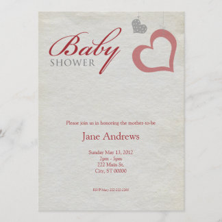 Baby shower voor hartstralen - Rood en zwart Kaart