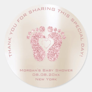 Baby shower voor hartverwarmingsavor Girl Hartelij Ronde Sticker