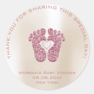 Baby shower voor hartverwarmingsavor Girl Hartelij Ronde Sticker