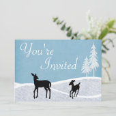 Baby shower voor herten in het bos kaart (Staand voorkant)