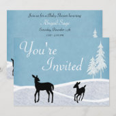 Baby shower voor herten in het bos kaart (Voorkant / Achterkant)