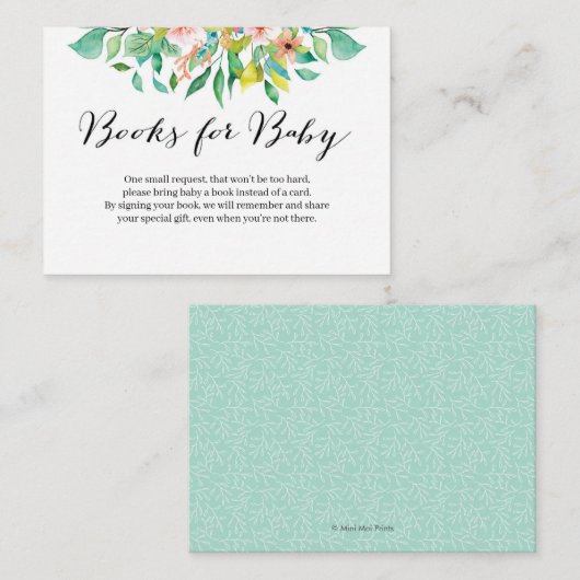 Baby shower voor het aanvragen van een tropisch fl informatiekaartje (Voorkant / Achterkant)