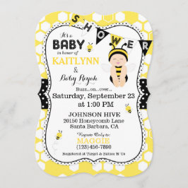 Baby shower voor het afdrukken van honingraat-poot kaart