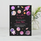 Baby shower voor het aftellen van de ruimte van ro kaart (Staand voorkant)