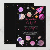 Baby shower voor het aftellen van de ruimte van ro kaart (Voorkant / Achterkant)