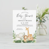 Baby shower voor het bladeren van safaridieren kaart (Staand voorkant)