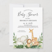 Baby shower voor het bladeren van safaridieren kaart (Voorkant)