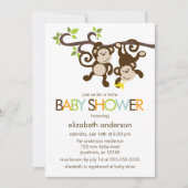 Baby shower voor het draaien van apen kaart (Voorkant)