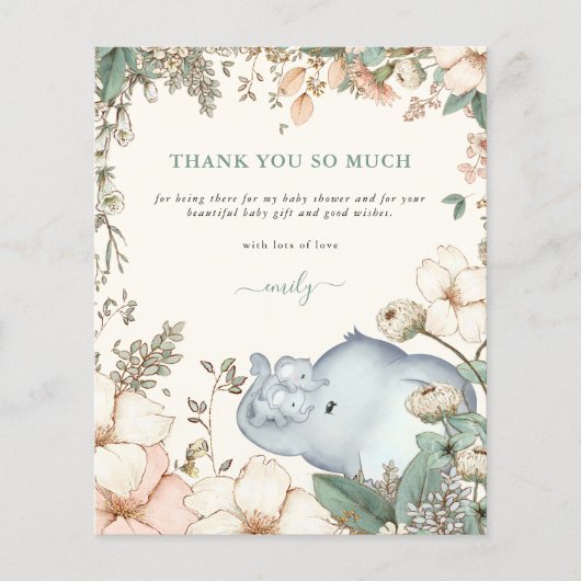 Baby shower voor het ellephant Twins Sage-budget H (Voorkant)