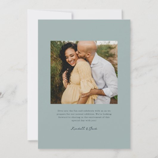 Baby shower voor het mariene leven kaart (Achterkant)