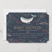 Baby shower voor het mariene leven kaart (Voorkant)