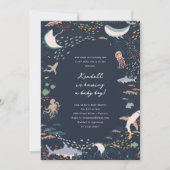 Baby shower voor het mariene leven kaart (Voorkant)