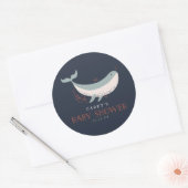 Baby shower voor het mariene leven ronde sticker (Envelop)