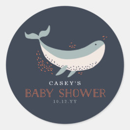 Baby shower voor het mariene leven ronde sticker
