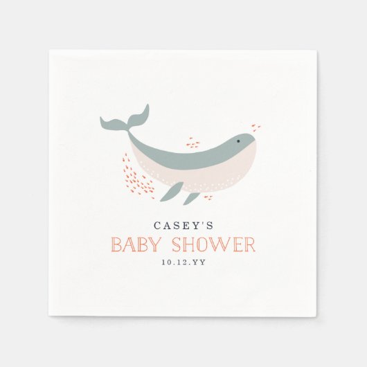 Baby shower voor het mariene leven servet (Voorkant)