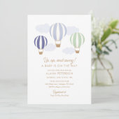 Baby shower voor het reizen van luchtballonnen kaart (Staand voorkant)